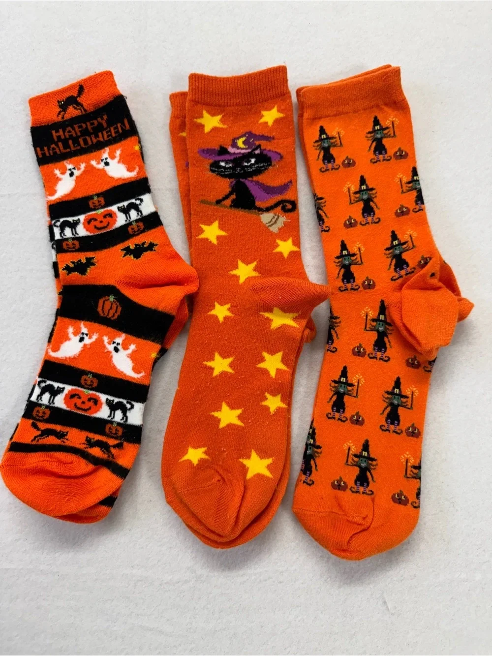 Orange Halloween Crew Socks - 3-Pack
